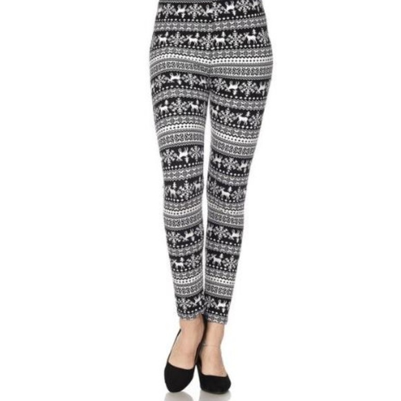 NWT 2 FOR $30! Reindeer Snowflake Legging - Picture 4 of 6